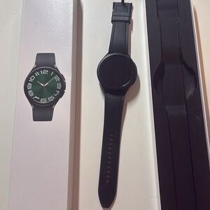 Samsung Black Smartwatch with Green Dial Accent